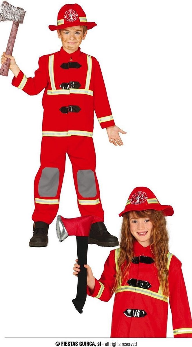 Brandweer Kostuum | Brandweerman Nee Tegen Vlammenzee Kind Kostuum | Maat 176 | Carnaval kostuum | Verkleedkleding